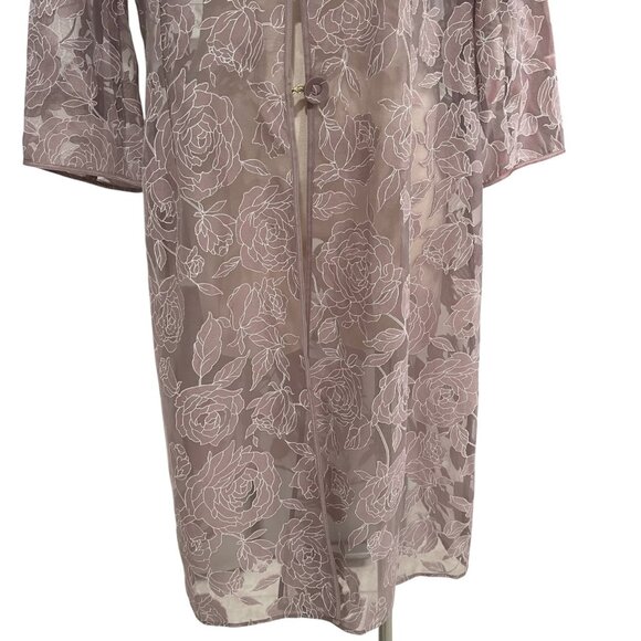 Jacques Vert Sheer Floral Embroidered Kimono UK 16 Wedding Occasion Cover Up - Picture 10 of 12